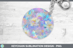 GorgeousFlowers 01 Holographic Keychain design.