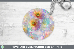 GorgeousFlowers 01 Holographic Keychain design.