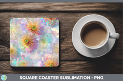 GorgeousFlowers 01 Holographic Square Coaster design.