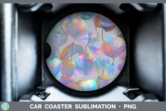 GorgeousFlowers 01 Holographic Car Coaster design.