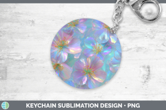 GorgeousFlowers 01 Holographic Keychain design.