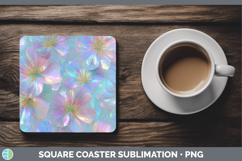 GorgeousFlowers 01 Holographic Square Coaster design.
