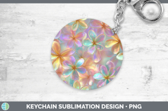 GorgeousFlowers 01 Holographic Keychain design.