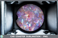 GorgeousFlowers 01 Holographic Car Coaster design.