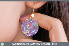 GorgeousFlowers 01 Holographic Round Earrings design.