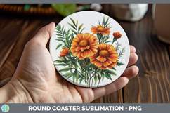 GorgeousFlowers 01 Round Coaster design.
