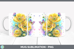 GorgeousFlowers 01 Rainbow Summer Mug Wrap design.