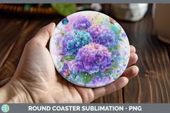 GorgeousFlowers 01 Rainbow Summer Round Coaster design.