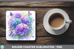 GorgeousFlowers 01 Rainbow Summer Square Coaster design.