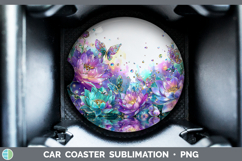 GorgeousFlowers 01 Rainbow Summer Car Coaster design.