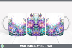 GorgeousFlowers 01 Rainbow Summer Mug Wrap design.