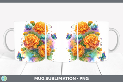 GorgeousFlowers 01 Rainbow Summer Mug Wrap design.