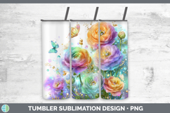 GorgeousFlowers 01 Rainbow Summer Tumbler design.
