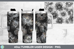 GorgeousFlowers 01 Seamless Laser 40oz Tumbler design.