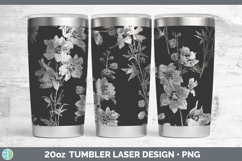 GorgeousFlowers 01 Seamless Laser 20oz Tumbler design.
