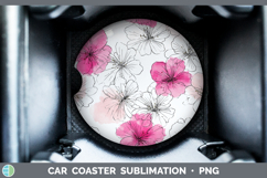 GorgeousFlowers 01 Simple Car Coaster design.