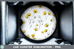 GorgeousFlowers 01 Simple Car Coaster design.