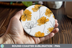 GorgeousFlowers 01 Simple Round Coaster design.