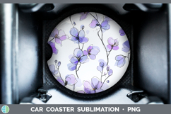 GorgeousFlowers 01 Simple Car Coaster design.