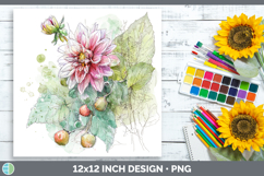 GorgeousFlowers 01 Sketch Paper Backgrounds design.