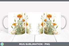 GorgeousFlowers 01 Sketch Mug Wrap design.