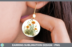 GorgeousFlowers 01 Sketch Round Earrings design.