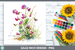 GorgeousFlowers 01 Sketch Paper Backgrounds design.