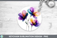 GorgeousFlowers 02 Alcohol Ink Keychain design.