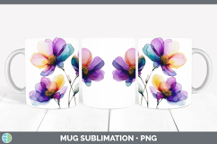 GorgeousFlowers 02 Alcohol Ink Mug Wrap design.