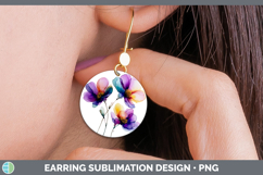 GorgeousFlowers 02 Alcohol Ink Round Earrings design.