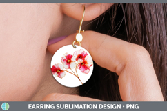 GorgeousFlowers 02 Alcohol Ink Round Earrings design.