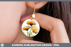 GorgeousFlowers 02 Alcohol Ink Round Earrings design.