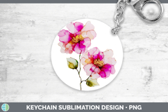 GorgeousFlowers 02 Alcohol Ink Keychain design.