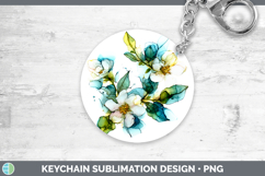 GorgeousFlowers 02 Alcohol Ink Keychain design.