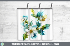 GorgeousFlowers 02 Alcohol Ink Tumbler design.