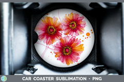 GorgeousFlowers 02 Alcohol Ink Car Coaster design.