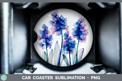 GorgeousFlowers 02 Alcohol Ink Car Coaster design.