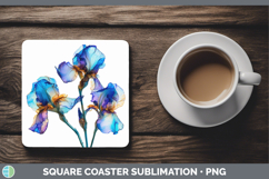 GorgeousFlowers 02 Alcohol Ink Square Coaster design.