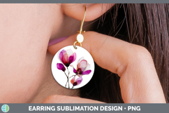 GorgeousFlowers 02 Alcohol Ink Round Earrings design.