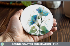 GorgeousFlowers 02 Alcohol Ink Round Coaster design.