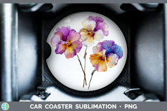 GorgeousFlowers 02 Alcohol Ink Car Coaster design.