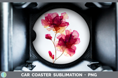 GorgeousFlowers 02 Alcohol Ink Car Coaster design.