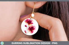 GorgeousFlowers 02 Alcohol Ink Round Earrings design.