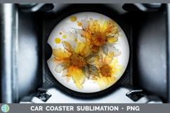 GorgeousFlowers 02 Alcohol Ink Car Coaster design.