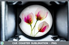 GorgeousFlowers 02 Alcohol Ink Car Coaster design.