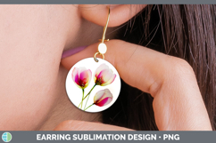 GorgeousFlowers 02 Alcohol Ink Round Earrings design.