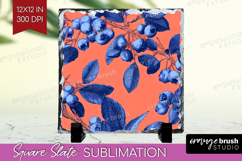 Floral Slate PNG - Sping Flowers Square Slate Sublimation Product Image 1