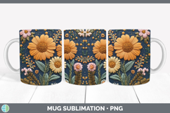 GorgeousFlowers 02 Embroider Mug Wrap design.