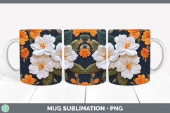 GorgeousFlowers 02 Embroider Mug Wrap design.