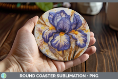 GorgeousFlowers 02 Embroider Round Coaster design.